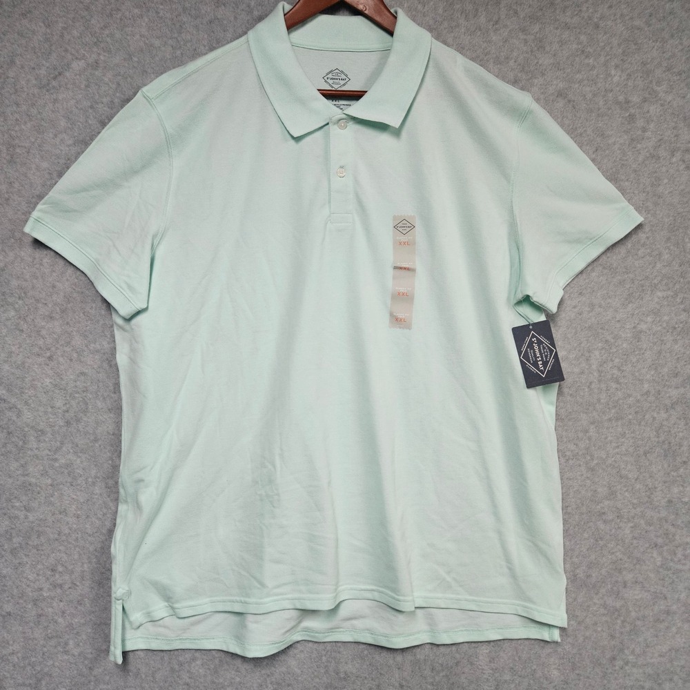 St. John's Bay Polo Men XXL Alpine Mint Comfort Flex Classic Fit Short Sleeve